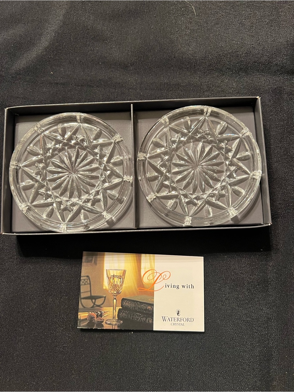 Two Waterford Crystal Lismore Pattern Coasters